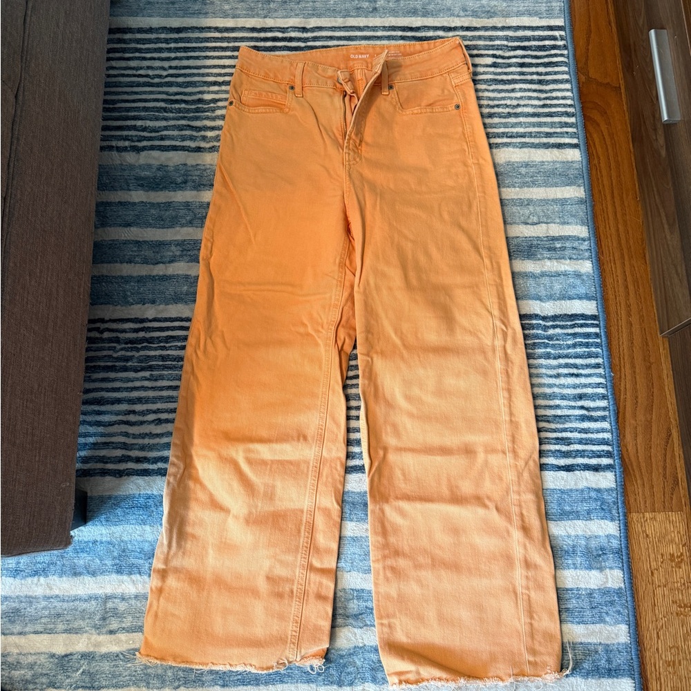 Old Navy Orange Wide-Leg Jeans